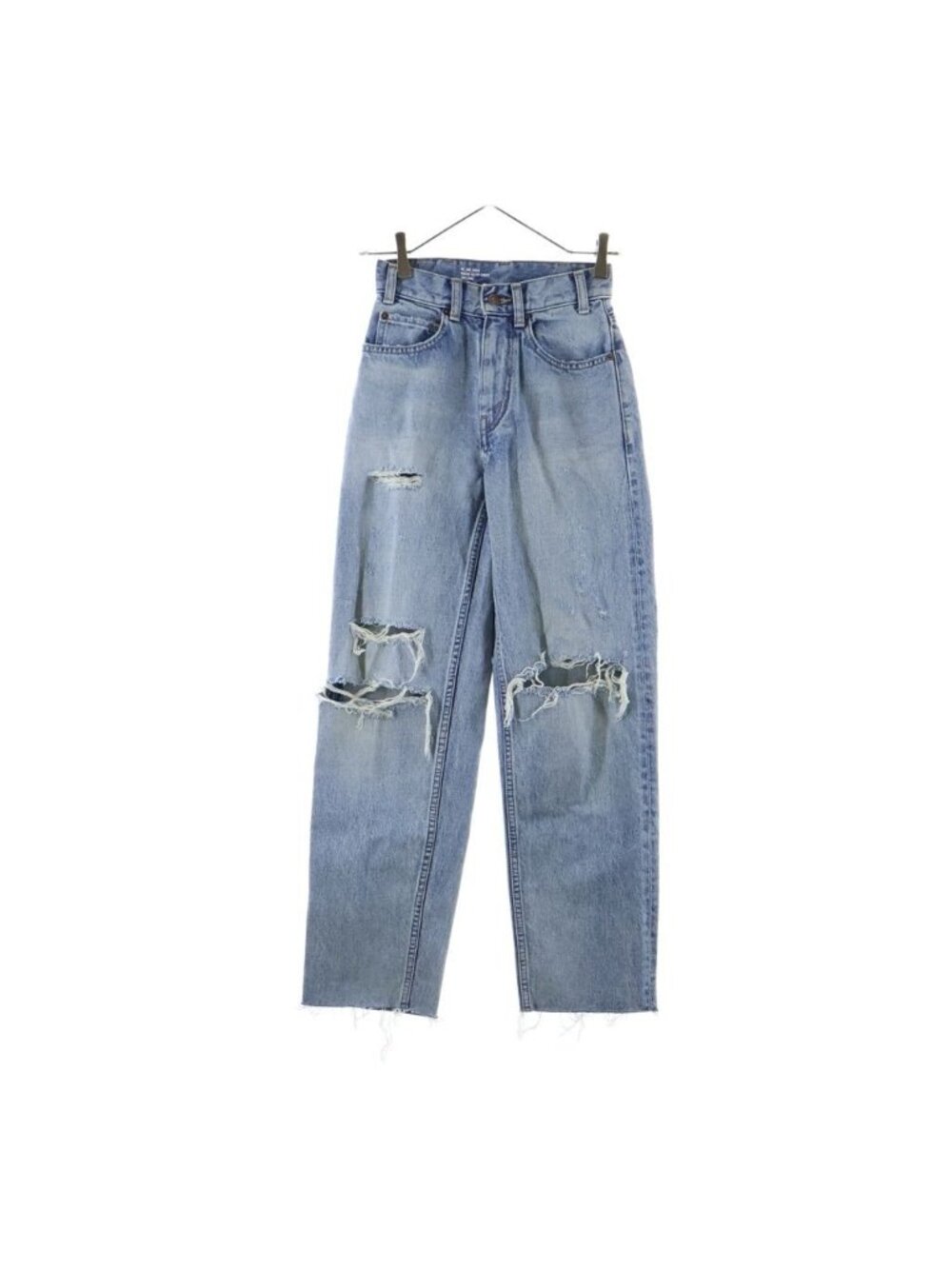 Celine Margaret Jeans Crush Processing Cut Off Denim Pants Indigo